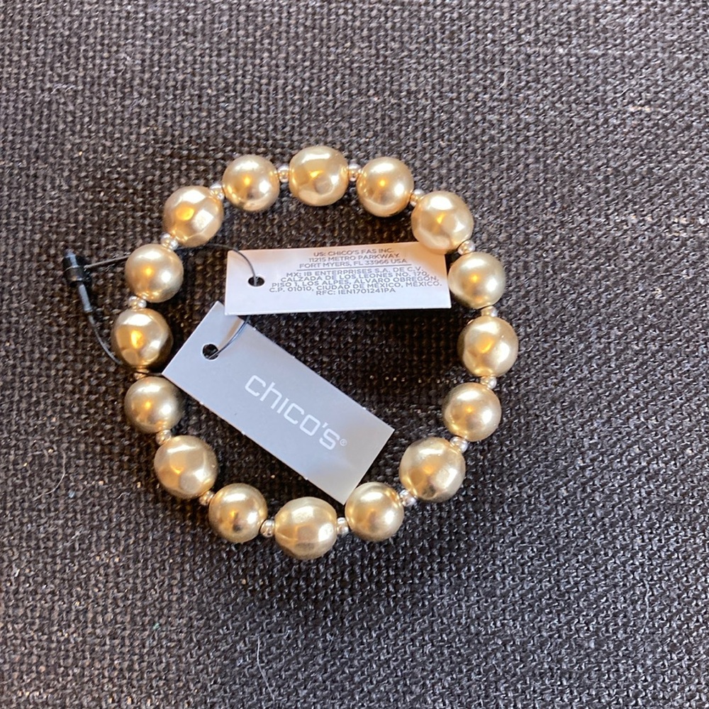BRAND NEW—-Chico’s Gold Beaded Bracelet